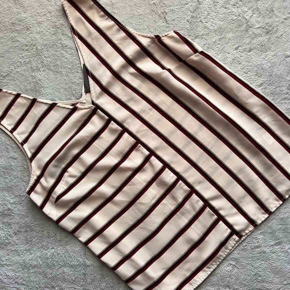 Anthropologie Tops - Anthropologie Sunday in Brooklyn Mix Stripe Sleeveless Blouse Top White Red XL